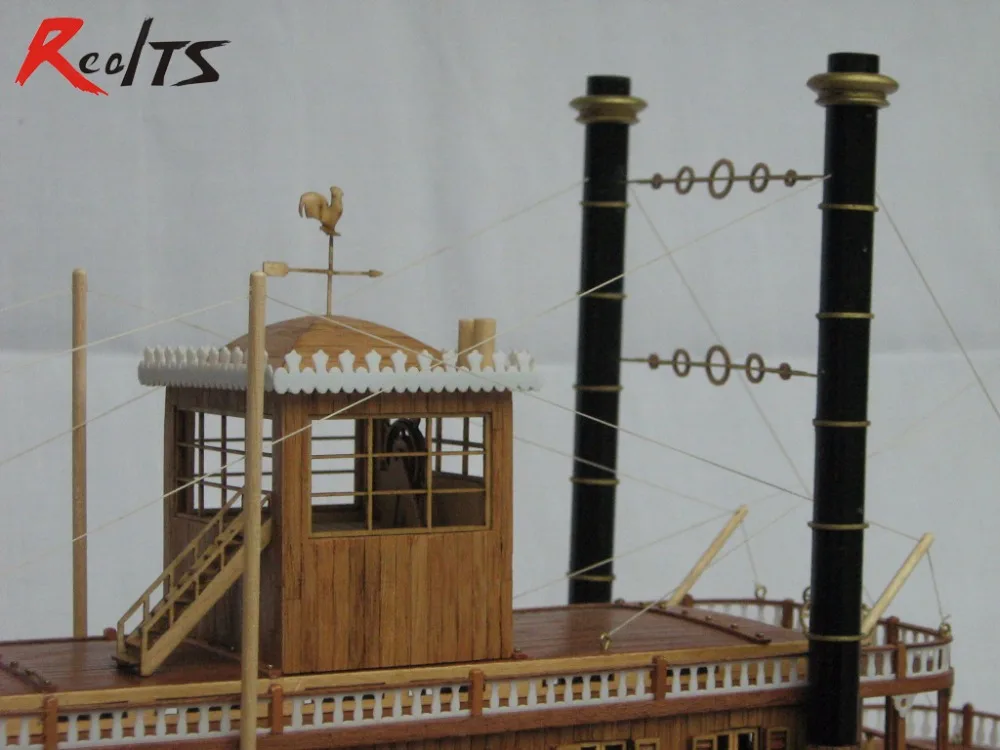Kit Modèle Bateau En Bois 6 Cannons - Maquette Classique à Assembler Pour Enfants Et Adultes