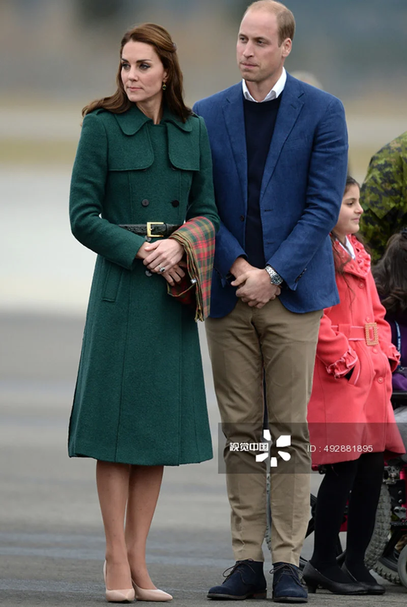 Kate Middleton Princess Double Breasted Winter Coat with Belt,   Wool Coat, Warm Fashion, New,