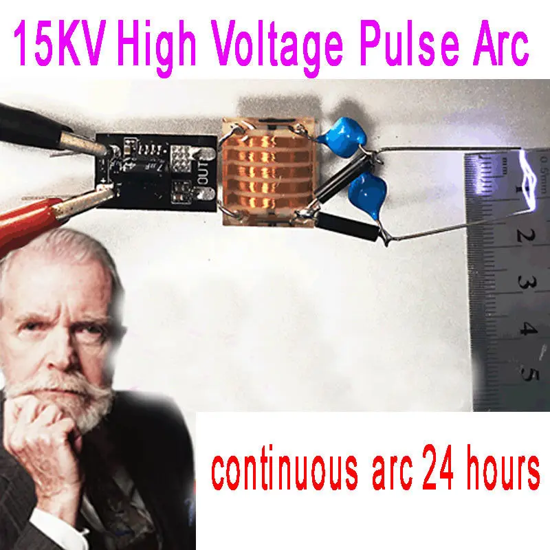 DC 5V 7.4V 12V to 15KV High Voltage Pulse Arc Generator Ignition Boost Coil Module Module 24 hours Long work lighter NEW