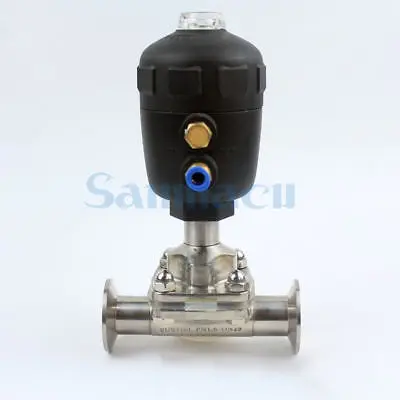 

Fit Tube O.D 3/4" 19mm 1.5" Tri Clamp SUS316 Stainless Steel Sanitary Pneumatic Diaphragm Valve 229 PSI For Homebrew