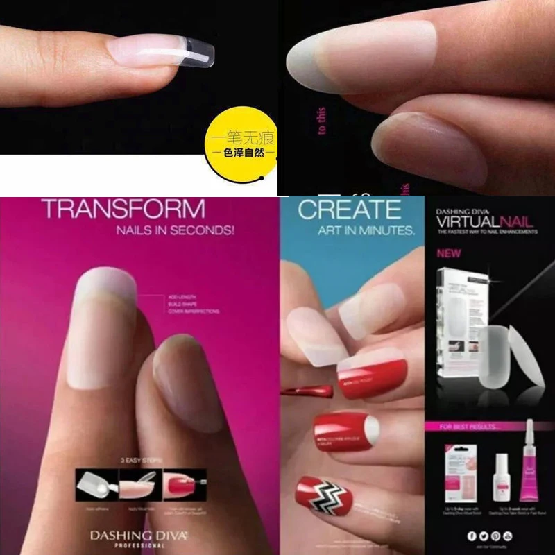 288 Stück, 10 Größen, extra dünn, transparent, künstliche Nägel, Set, natürlich, vollständige Abdeckung, Acryl, künstlicher Nagel, ABS-Material, künstlich