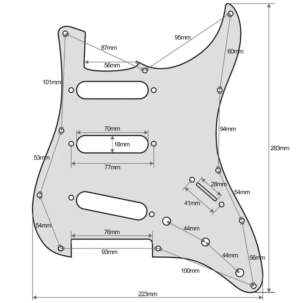 Fleor 1pc st sss E-Gitarre Schlagbrett Kratz platte & Schrauben für 11 Löcher Gitarren teile, 4 Farben wählen – Detail 2