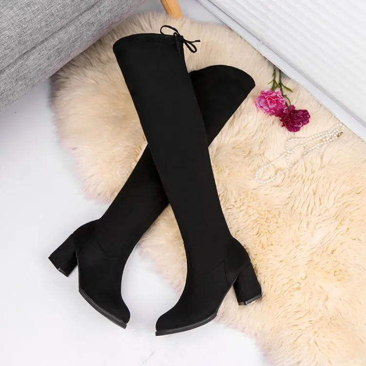 Women Casual Over the Knee boots shoes Winter women Female Round Toe Platform high heels pumps Warm Boots lady Thigh High Boots