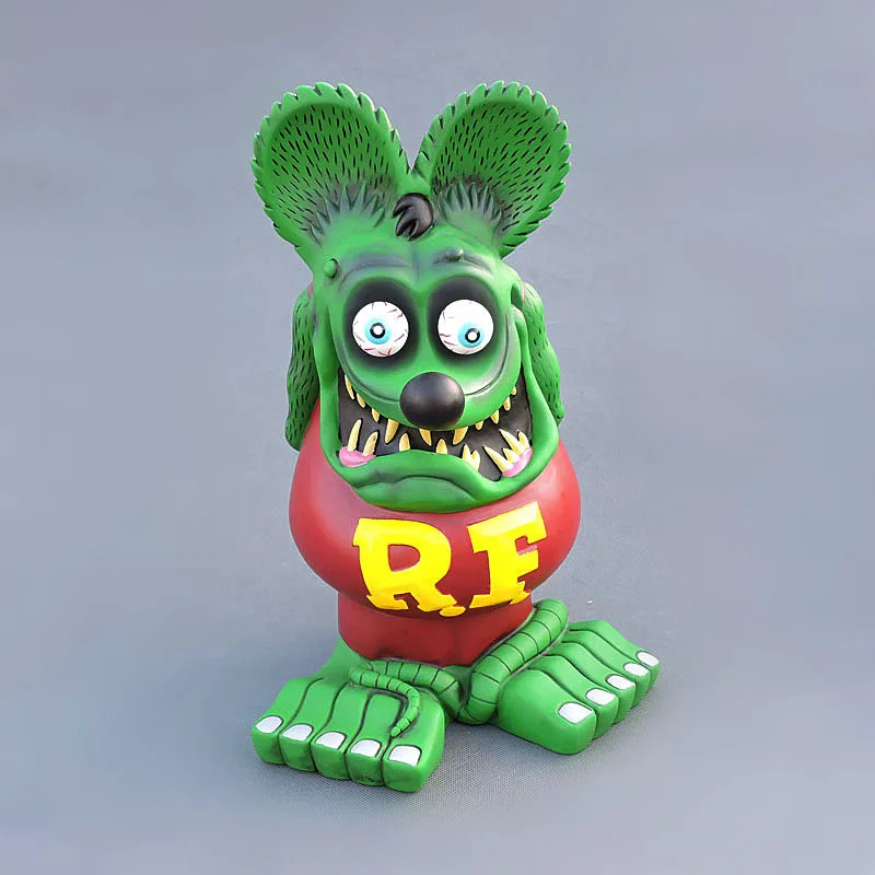 Rat Fink 33cm Classic Green Vinyl Big Model Doll Ornament Premium Edition RF Crazy Mouse Large Statue Gift Toy Collection Figure