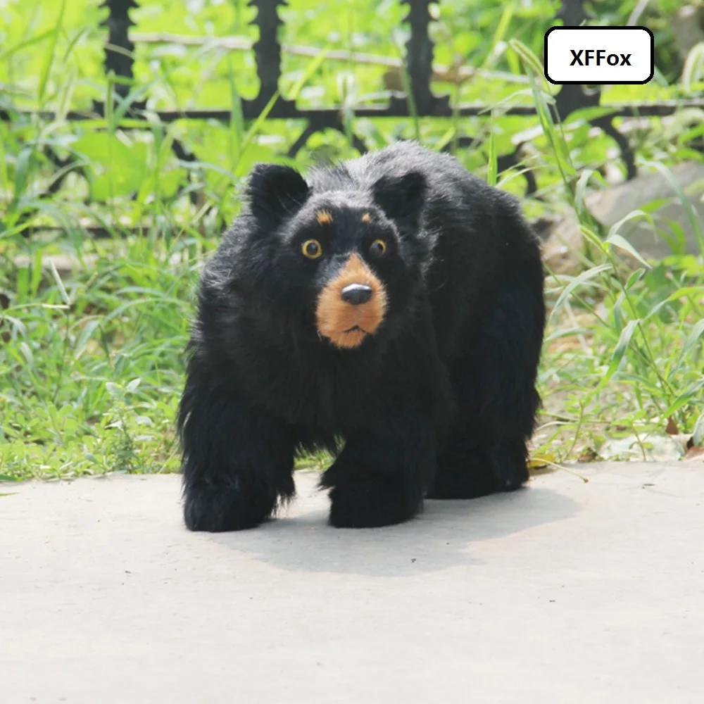 big simulation black bear model polyethylene&furs bear gift about 48x30cm xf0754