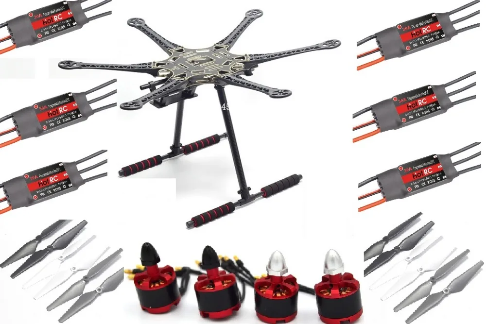 S550 Upgrade F550 Multirotor Hexacopter Frame Kit With Landing Gear 2212 920kv Motor 30A ESC 9450 Prop