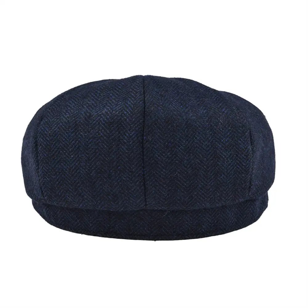 BOTVELA Wool Tweed Newsboy Cap Herringbone Men Women Gatsby Retro Hat 8 Panel Driver Flat Cap Black Brown Green Navy Blue Coffee