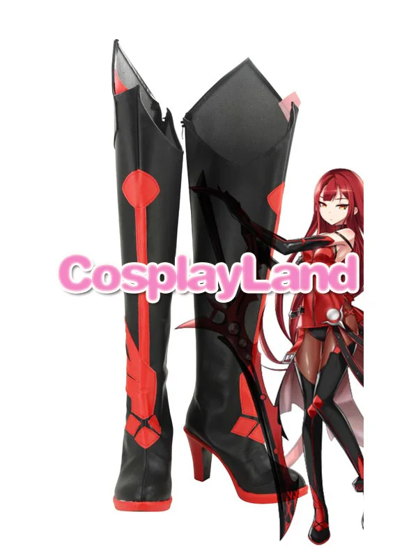 ELSWORD Elesis Brimson Avenger Cosplay Boots Shoes Anime Party Cosplay Boots Custom Made Women High Heel Shoes