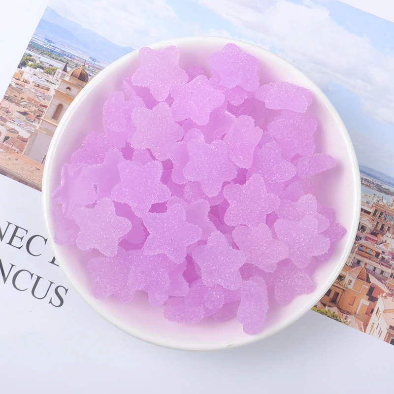 BoxiSlime Supplies DIY Resin Star Candy Slices Slime Charms Addition for Fluffy Clear Crystal Slime Clay In Stock