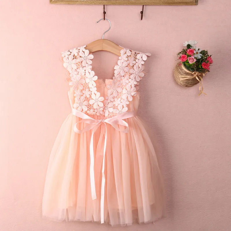 Cute Summer Dress for Baby Girl Clothes Party Lace Tulle Flower Gown Fancy Dridesmaid Dress Sundress Little Girls Dress