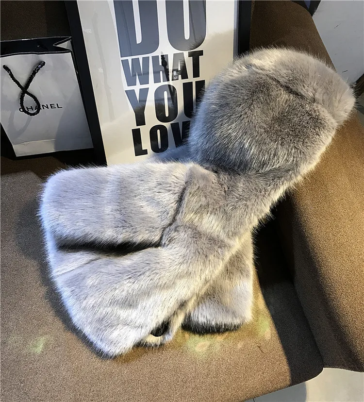 Baby Boys Girls Faux Fur Coat Hooded Outerwear Kids Imitation Fluffy Fur Warm Clothes Children Autumn Winter Long Sleeve Jacket