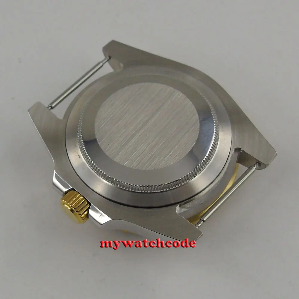 Caja de reloj dorada con bisel cerámico de cristal de zafiro de 40mm compatible con movimiento 2824 2836 C143
