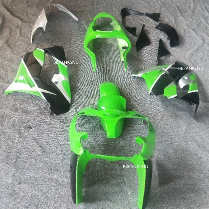 

Hot Sales, New ZX 9R 00 01 ABS Fairing kit For Kawasaki Ninja ZX9R 2000-2001 Green and Black Flame Motorcycle Fairings