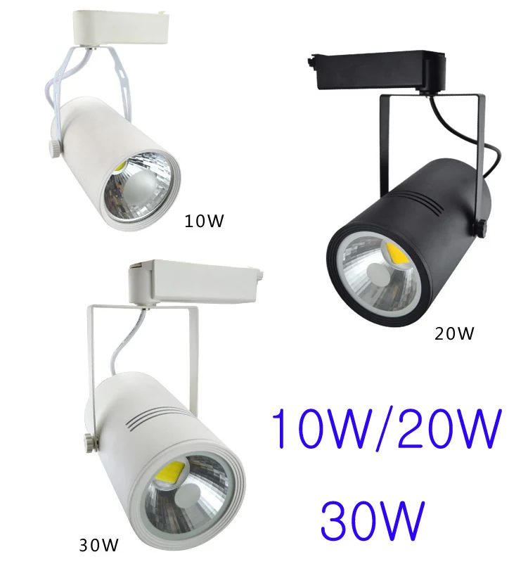 AC90-260V 10W Cob Track Light White/Black  Aluminum Body Epistar Chip