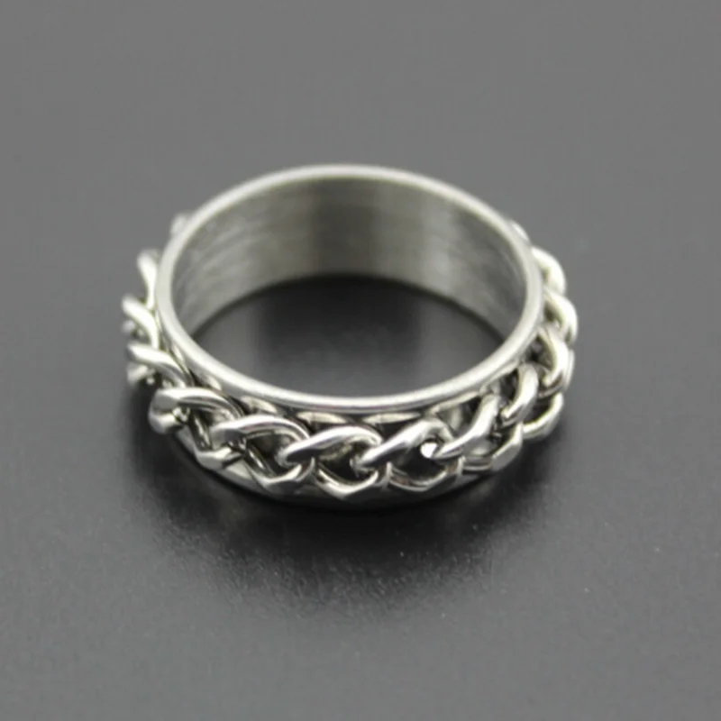 

36pcs/lot Rotatable Chain Rings Men's Stainless Steel Finger Rings Mixed size