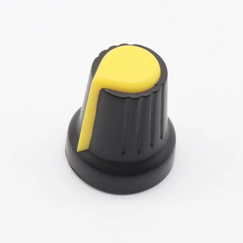 10Pcs 6mm Plastic Threaded Knurled Potentiometer Knobs Caps 15*17mm