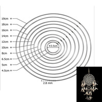 10pcs Dream Catcher Reve Circle Rings Findings Hanging Round Cercle Metal Pour Attrape Reve Net Jewelry Keychain 35-400mm DIY