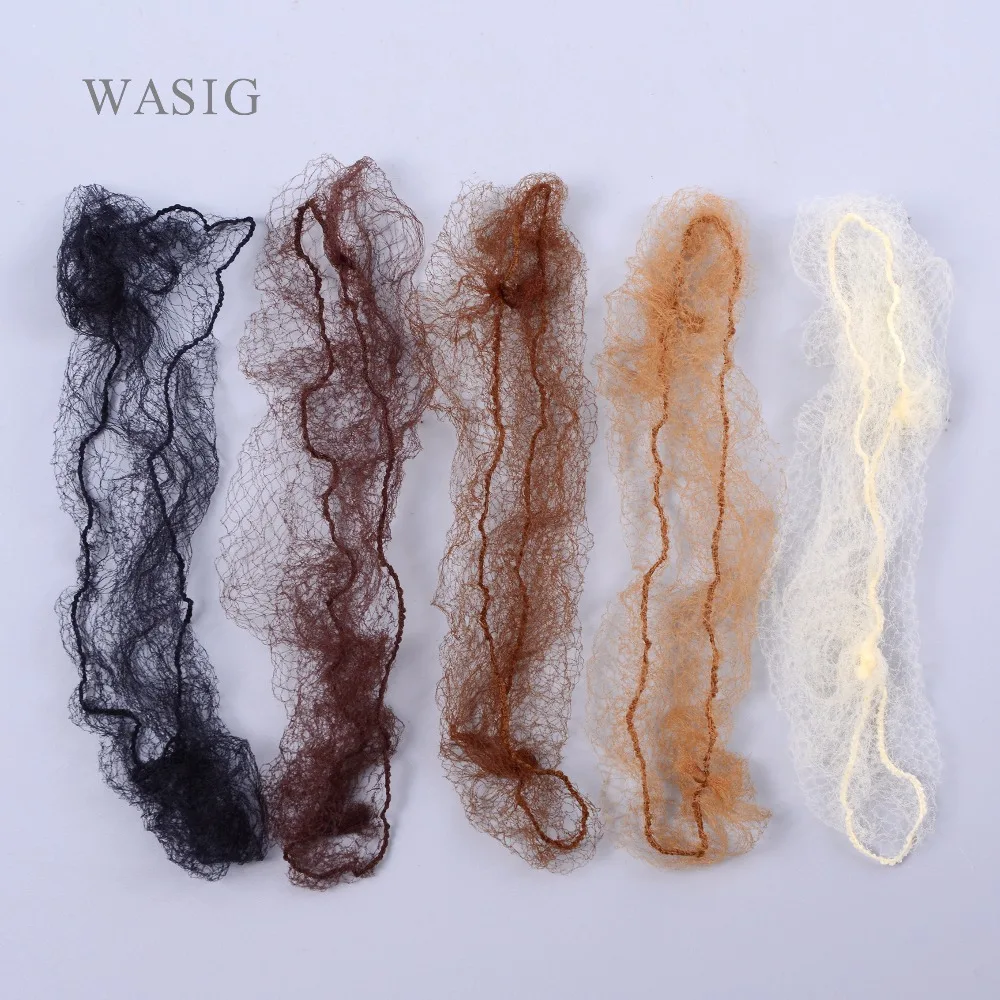 (144 teile/los) 5mm Nylon-Haar netze unsichtbares Einweg-Haarnetz 20 "fünf Farben optionales Haarnetz für Perücken und Weben