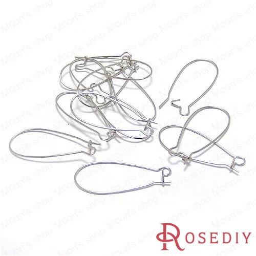 Wholesale Height 36mm Imitation Rhodium Iron Big Earring Hook Diy Jewelry Findings Accessories 50 pieces(JM4805)