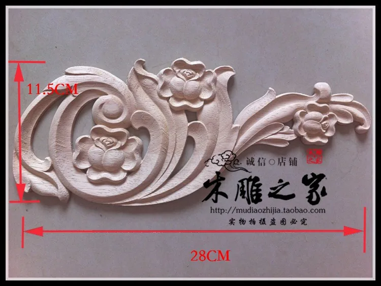 Dongyang woodcarving rose flower decals European hit diagonal patch carved furniture cupboard door flower wood shavings