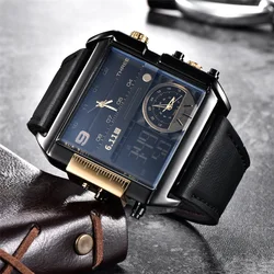 Square Watches Men LED Waterproof Multiple Time Zone Mens Watches Luxury Brand Relogio Masculino Montre Homme Sport Watch