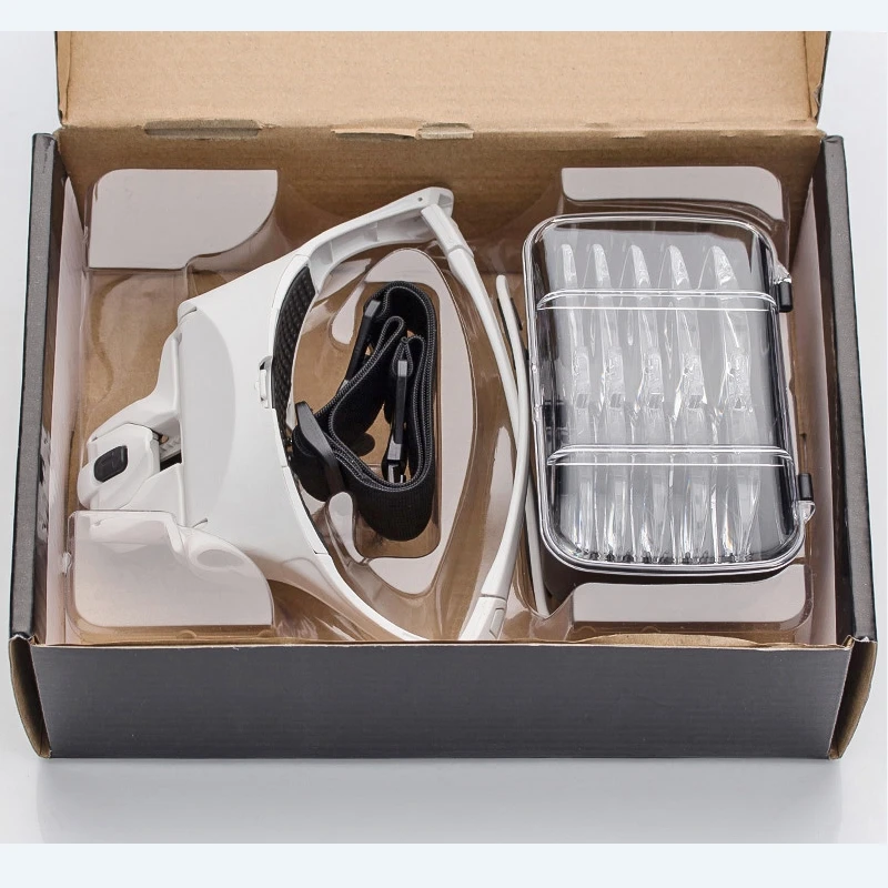 1x 1.5x 2x 2.5x 3.5x Headband LED Magnifier Head Wearing Eye Reading Magnifying Glasses Soldering Repair Lamp Magnifier Loupes