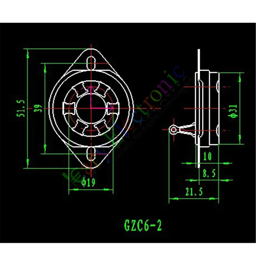 Wholesale and retail 4pc 6pin Gold Ceramic vacuum tube sockets valve Fr 310 366 audio amps radio DIY free shipping