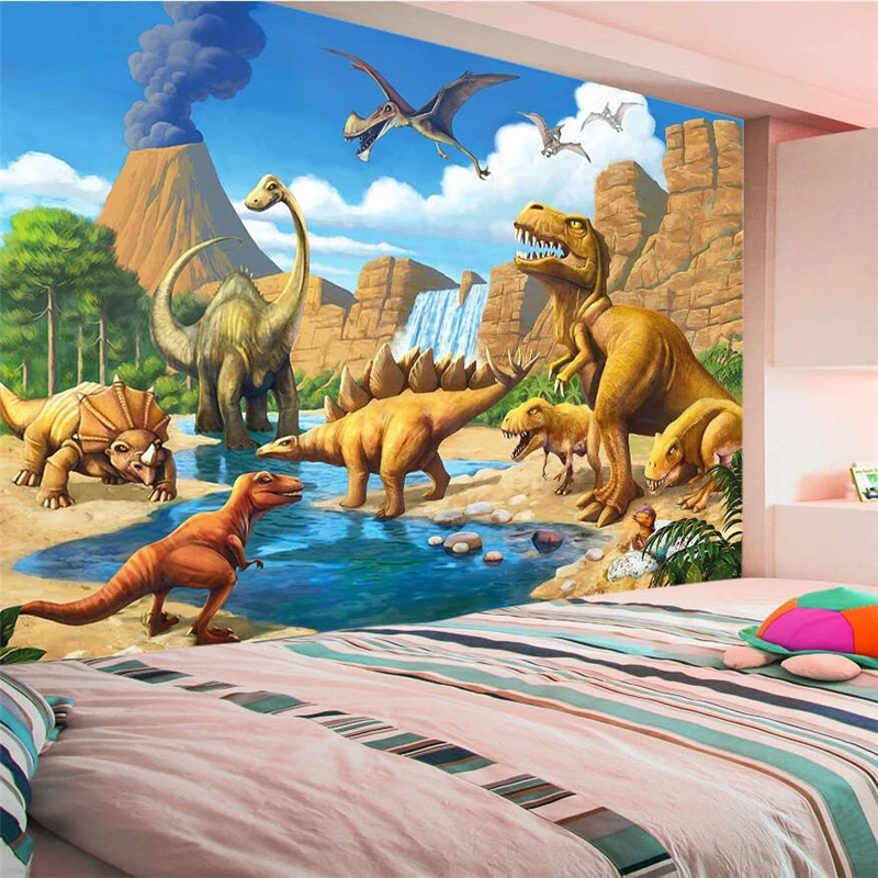 

wellyu papier peint wallpaper for walls 3 d Custom wallpaper Jurassic Dinosaur Tyrannosaurus Rex Longtian Children's Room