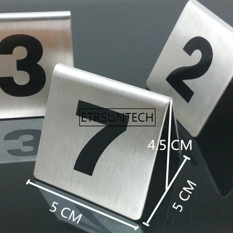 Stainless Steel Table Number Cards Wedding Restaurant Cafe Bar Table Numbers Stick Set For Wedding Birthday Party Supplies 1-100