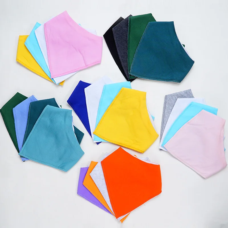 Baberos triangulares de Color puro para bebé, Bandana suave para niño y niña, envoltura multiusos para alimentación, pañuelo de tela para eructar, accesorios para bebé, 4 Uds.