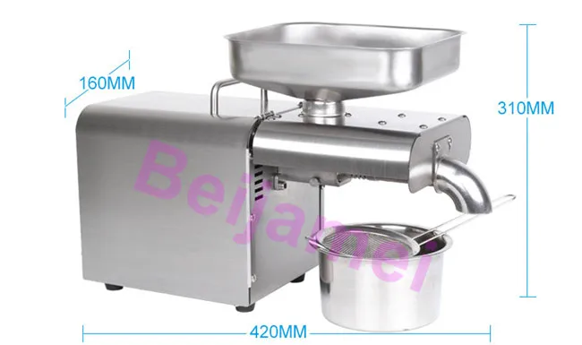 BEIJAMEI Home Use Sesame Seeds Oil pressers Stainless Steel Cold Hot Oil Press Machine Peanut Flaxseed Oil Maker 220V/110V