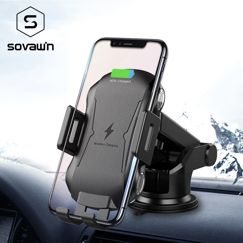 

10W Wireless Car Charger Bracket Qi Touch Sensitive Universal Car Phone Holder Air Vent Mount Suction Cup for iPhone for Samsung