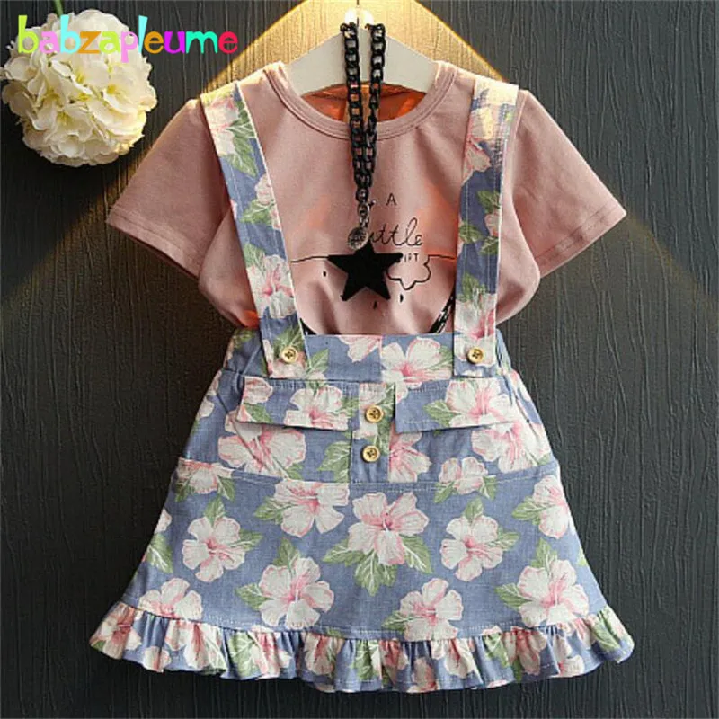 Summer Kid Girl Clothes suits T-shirt+Skirt 2pcs Girl Set Cute Watermelon Print Baby Party Outfits Children Dress 0-7Year BC1332