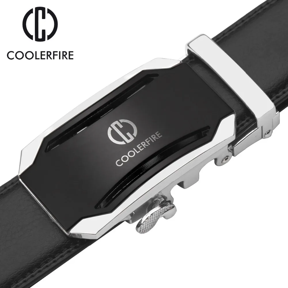 COOLERFIRE Famous Brand Belt Men Top Quality Genuine Luxury Leather Belts for Men Strap Male Metal Automatic Buckle ZD053