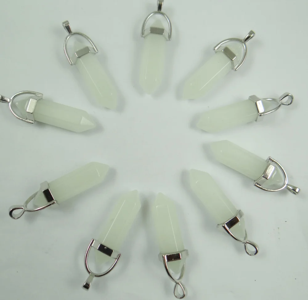 Natural stone Glow in the Dark Luminous Quartz Crystal Turquoises Pendant for diy Jewelry making necklace Accessories1pc image 4