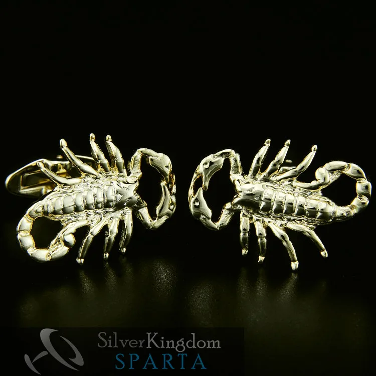 

SPARTA Gold Electroplated 3D Scorpion cufflinks men's Cuff Links + Free Shipping !!! metal buttons