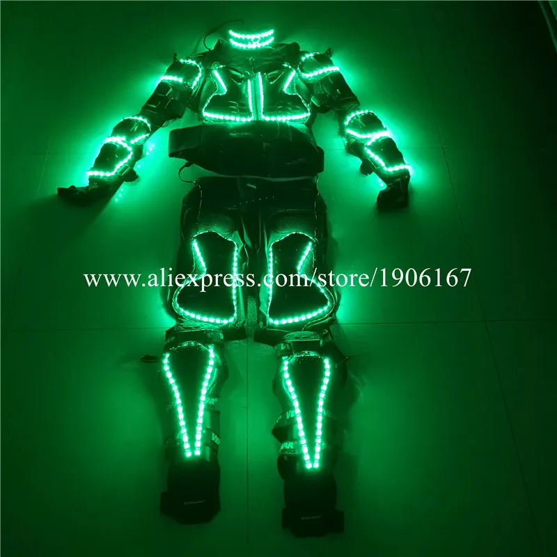 Colorful Led Luminous Dance Robot Suit Light Up Led Christmas Masquerade Clothes Led New Year TV Show Ballroom Costume