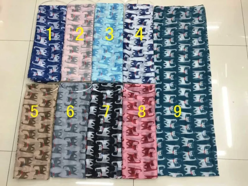 

Women tie cat Printed Scarf animal printed long Scarf 100pcs/Lot FREE SHIPPING