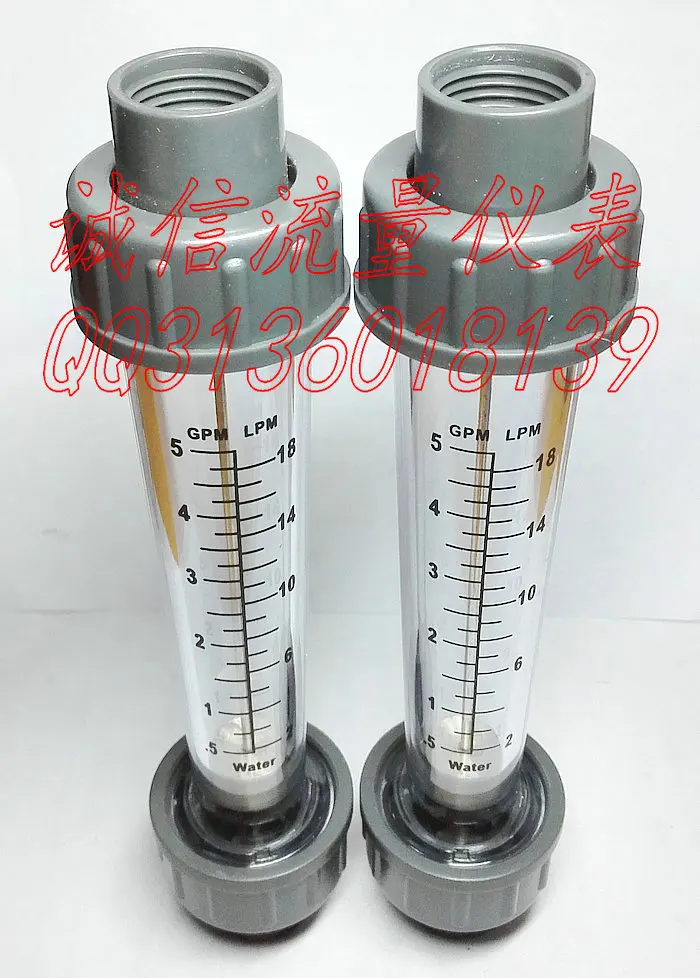 Plastic pipe water flowmeter LZS-15D liquid flowmeter 0.5-5GPM 2-18LPM