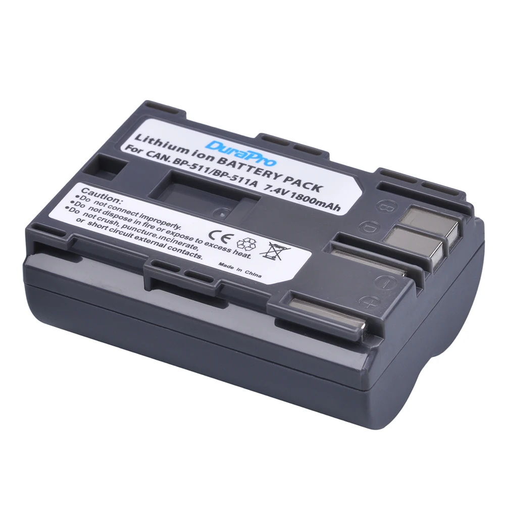 DuraPro BP-511 BP-511A BP 511 BP-508 BP-512 BP-514 BP-522 BP-535 bateria 1800mAh dla Canon EOS 30D 40D PowerShot G1 Pro 1 PV130