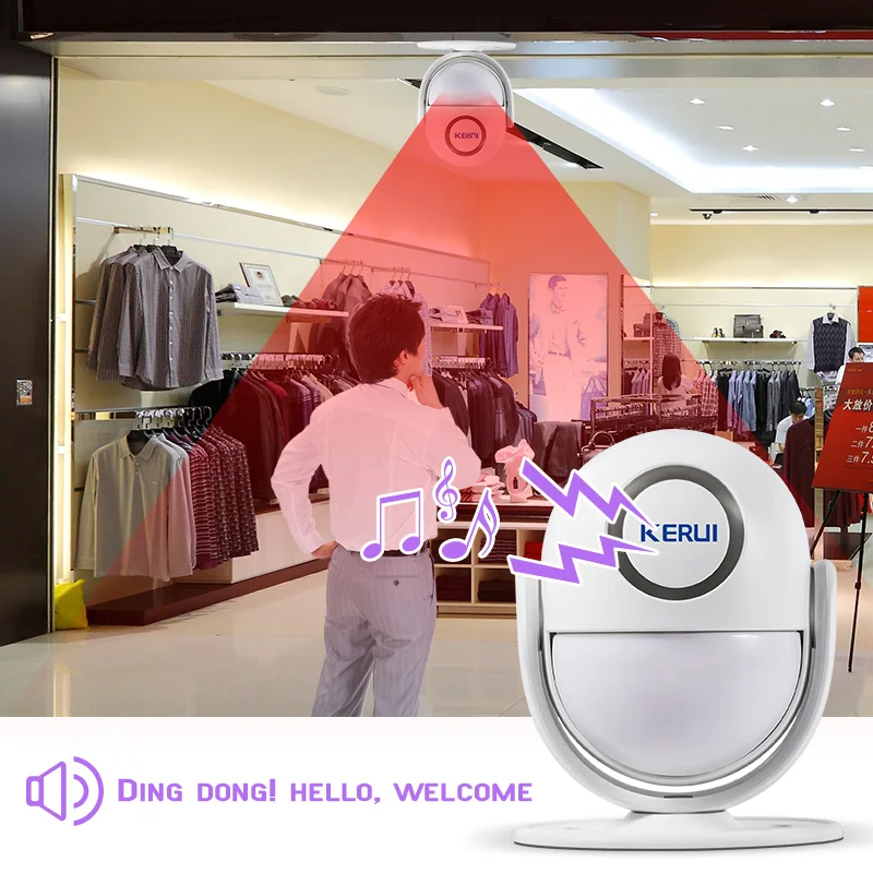 KERUI P6 Welcome Alarm Chime Wireless Security Protection Infrared IR Motion Sensor Door bell Alarm Doorbell+Remote Controller