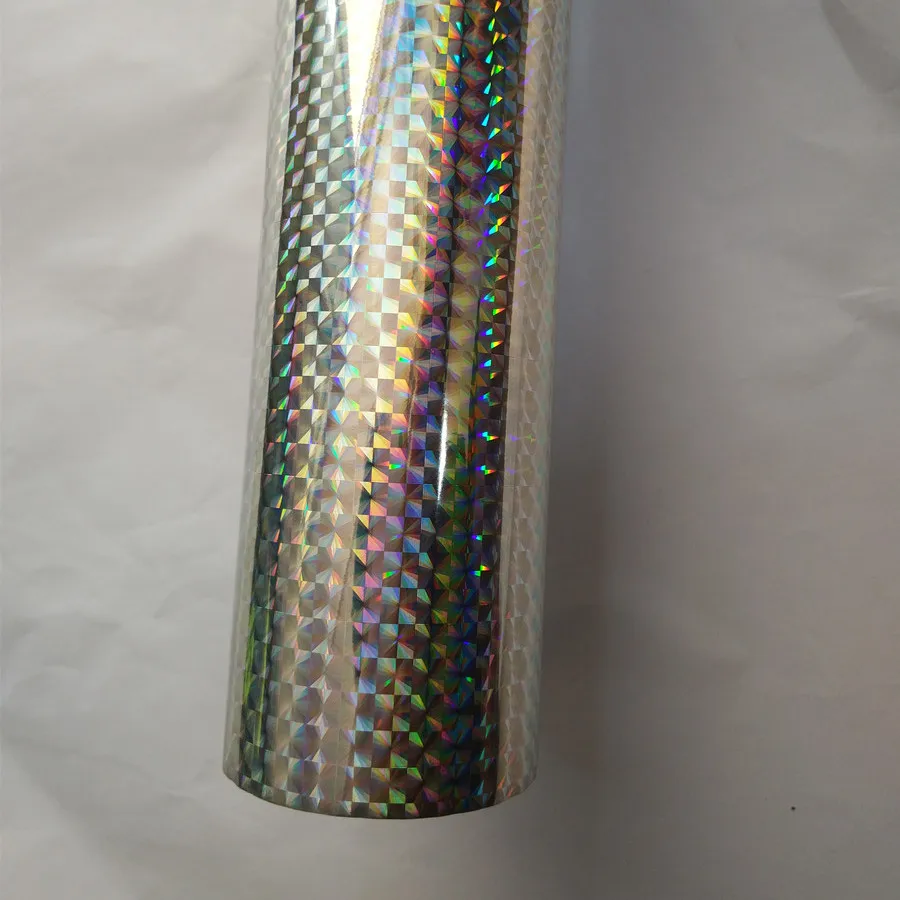 holographic foil silver color checker B02  hot stamping foil press on paper or plastic meterials heat transfer film