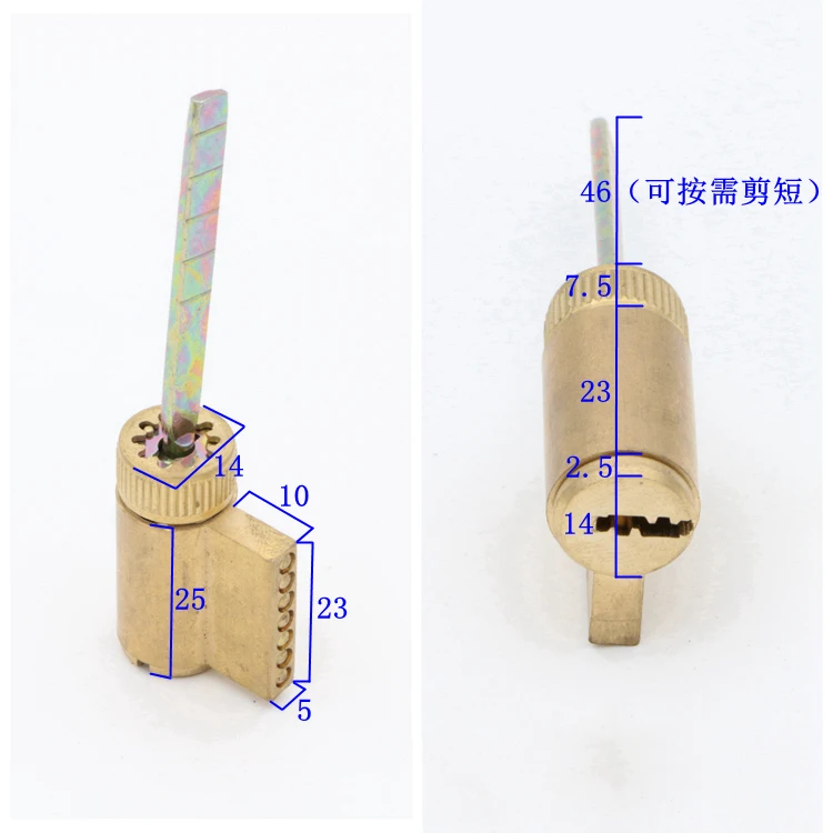 Locking Lock Door Cylinder Handle Pressure Lock Key Brass Interior Door 9# Single Hardware Core Rod