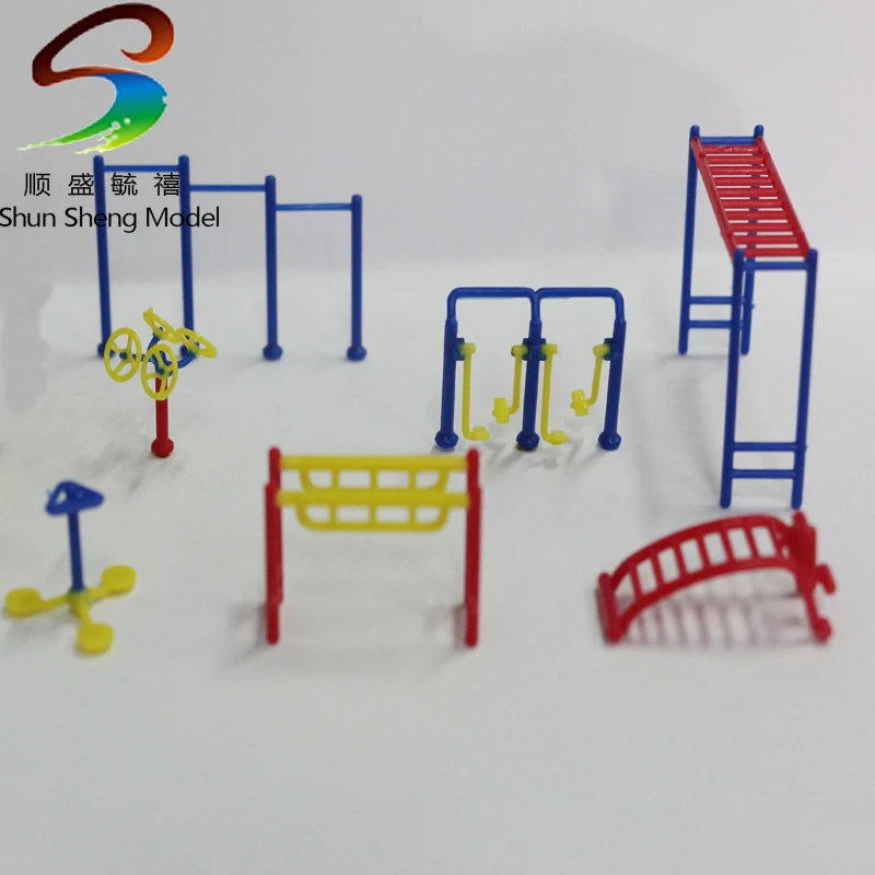 COLORS 3sets Park fitness suite 1/75 scale models toolings for architecture