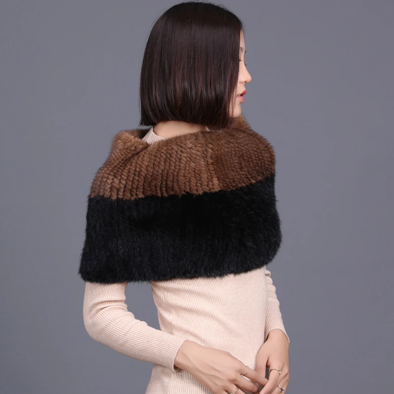 mink fur shawls short design spring autumn fashion genuine fur skirt,handmade knitted scarf,colorful slim  V504