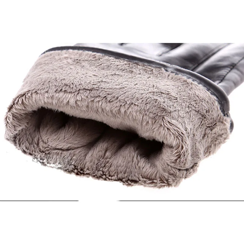 Velvet Genuine Leather Gloves Fashion Women Suede Sheepskin Glove Thermal Winter Lining Driving Gloves NW563-5