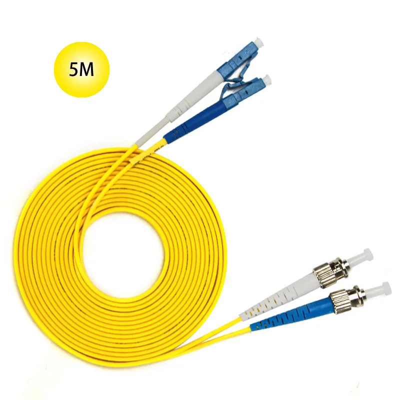 

ST to LC Single-mode optical fiber patch cord 5M Jumper Cable 9 Microns UPC Polish Yellow OFNR Jacket Fiber Cable Free Shipped