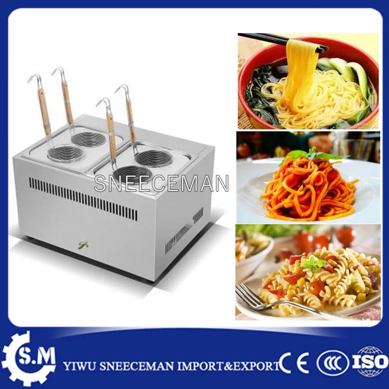 Fogão comercial de macarrão de indução com 4 cestos, equipamento de restaurante, fogão a gás