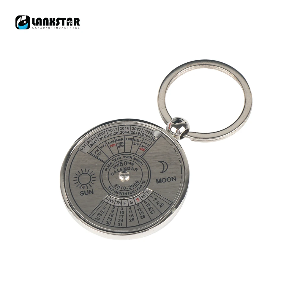 Lanxstar Chinese And English Calendar Key Chain Metal Car Key Portable Calendar Key Chain Stalls Ornaments Ornaments