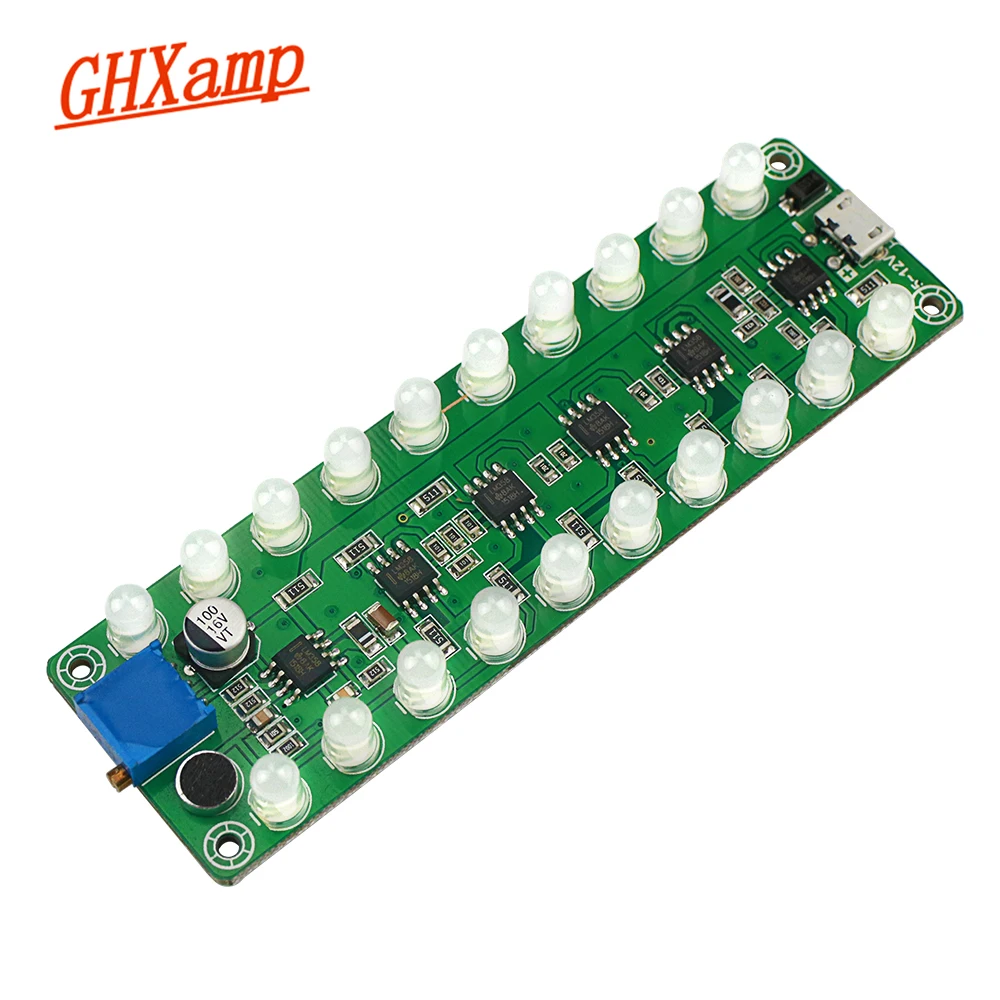 GHXAMP Mono Dual 10 light Audio Level LED indicator voice-activated inductive melody light speaker amplifier DIY